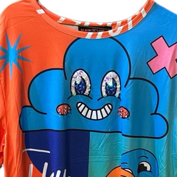 Denim Love Graphic Smiley Face Dress - Picture 6 of 16